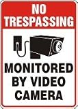 NO TRESPASSING MONITORED BY VIDEO CAMERA (W/GRAPHIC) 14 x 10 Plastic Sign