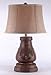 Carved Wood Toned Casual Table Lamp