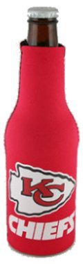 Kansas City Chiefs Neoprene Bottle Koozie | NFL Bottle Suit with Zipper - Set of 2