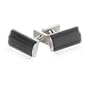 Shimmering 4 piece Fiber Optic Gray Silver Cuff Links with Gift Box