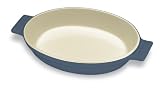 Cuisinart Chef's Classic Ceramic Bakeware 9-1/2-Inch Open Oval Baker, Blue Gray