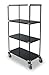 DAYTON 2HDR7 High Cart, HD, Blk, 4 Solid Shelf, 48x24x69