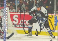 Chris Dingman, Tampa Bay Lightning, 2003 In The Game Action Autographed Card