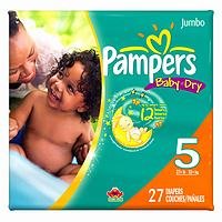 Pampers Baby Dry Diapers, Size 5,  27-Count