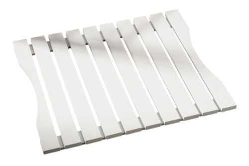 Premier Housewares Badvorleger Holzbohlen, wei&szlig;