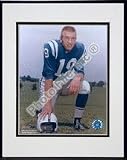 Johnny Unitas Double Matted 8 X 10 Photograph in Black Anodized Aluminum Frame
