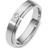 Contemporary Platinum 5mm Diamond Band, 0.05 TCW