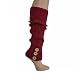 Mauve Pink Rib Knit Stretchy Leg Warmers W/Button Trim