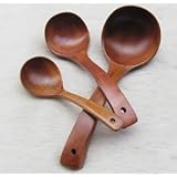 KLOUD City &reg; Wood soup serving tea spoon set, 3-piece