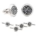 Formal Cufflinks - Onyx and MOP Checker Step Stud Set