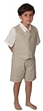 Baby and Toddler Boy Summer Cotton/Linen Blend Suit Vest Short Set