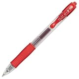 Pilot G2 Extra Fine Point Red Gel Ink Pens, Dozen Box, 31004