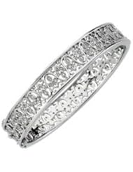 Jewelplus 1/2 ct tw Diamond Bangle Bracelet 14K White 1/2 Ct Tw