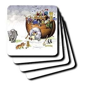 Noahs Ark - Set Of 4 Coasters - Soft by 3dRose LLC