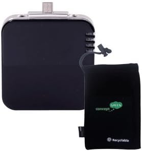 Concept Green Battery Portable Charger w/Micro USB Plug - Black