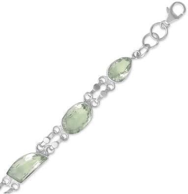 7"+1.5" Extension Green Amethyst Bracelet