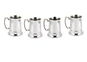 4 Large (16 oz.) Stainless Steel Beer Mug Set - Fine Stainless Steel Barware for Your Enjoyment