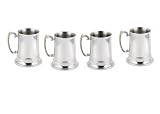 4 Large (16 oz.) Stainless Steel Beer Mug Set - Fine Stainless Steel Barware for Your Enjoyment