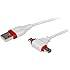 StarTech.com 1m USB to Micro USB and Mini USB Combo Cable, White (USBHAUBMB1MW)