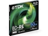 PACK OF 5 TDK BD-RE 50GB BLU-RAY REWRITEABLE DISC IN CASE 2 SPEED