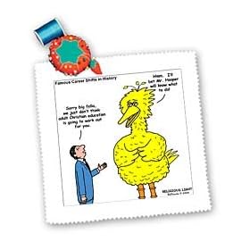 Rich Diesslins Funny Religious Light Cartoons - Big Bird Reject for Adult Christian Education - Quilt Squares