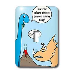 Rich Diesslins Funny General - Editorial Cartoons - Dinosaur Failed Volcano Offsets... by 3D Rose