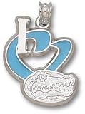 Florida Gators 3/4 I Heart Gator Head Enamel Pendant - Sterling Silver Jewelry