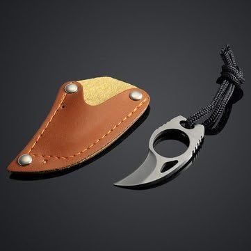 Boon@AUS-8A Steel Tactical Claw Hobby Survival Mini Pocket Swiss Army Knife with Leather Sheath