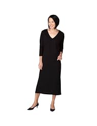 Petite V-neck 3/4 Sleeves Spring Summer Fall Winter Cotton/Knit Evening Dress 
