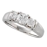 14K White Gold 3 Stone Diamond Bridal Anniversary Band Ring (1.00 ctw, G-H, SI1)