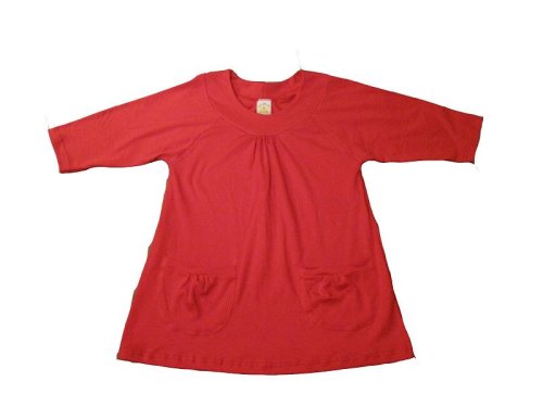 Girls Plus Size Long Sleeve Babydoll Dress Red