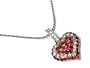 Red Silver Crystal Heart Necklace Fashion Jewelry