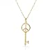 Bling Jewelry 14k Gold Vermeil Peace Symbol Key Pendant with 18" Chain