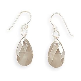 Smoky Swarovski Crystal French Wire Earrings - Free Shipping