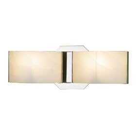 Eurofase BR-2DAK-2N Dakota 2-Light Bathbar, Satin Nickel/White