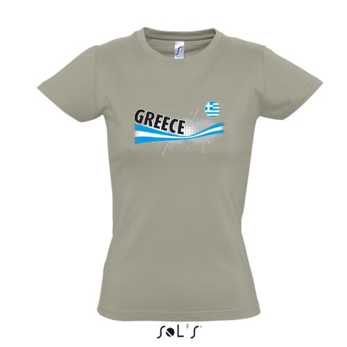 Fanshirt-Damen GREECE, Griechenland Ländershirt EM / WM Trikot S-XXL , Khaki , M