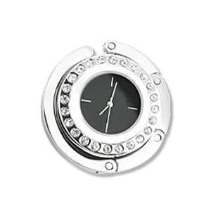 Real Watch with Crystals Foldable Purse Hanger - Purse Caddy