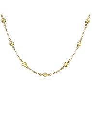 Yellow CZ By the Yard Necklace in Gold Plate-36"