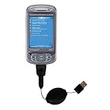 Retractable USB Cable for the Cingular 8525 with Power Hot Sync and Charge capabilities - Gomadic Brand w/ TipExchange Technology