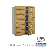 IMAGE OF 4C Horizontal Mailbox - 11 Door High Unit (41 Inches) - Double Column - 20 MB1 Doors - Gold - Front Loading - USPS Access