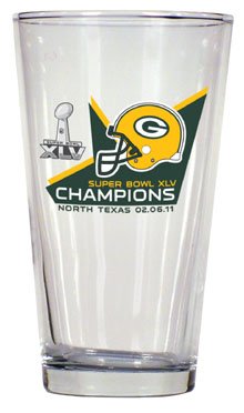 NFL Green Bay Packers Super Bowl Champions 17 Oz Mixing Glass-Clear