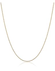 Goldtone Finish and Silver Diamond Cut Rope Chain Necklace, 24"