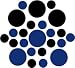 Set of 30 - Blue / Black Circles Polka Dots Vinyl Wall Graphic Decals Stickers