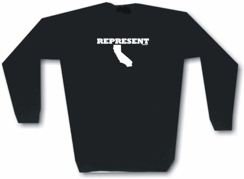 Represent California State Outline Men's Sweat Shirt in 2 colors Small thru 3XL