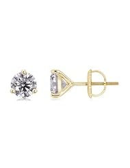 1.5 ct Solitaire Diamond Stud Earrings in Yellow Gold
