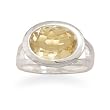 Sideways Oval Citrine Ring