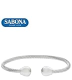 Men's Sabona Professional Steel Twist Magnetic With Silver Balls Bracelet