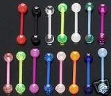 10 Flexible Acrylic Tongue Ring 14g - In Assorted Colors