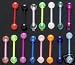 Flexible Acrylic Tongue Ring 14g - In Assorted Colors - PLEASE CONTACT SELLER FOR COLORS AVAILABLE BEFORE PURCHASING !!!!!!