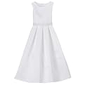 Girls Special Occasion Sleeveless Pleat Dress - White